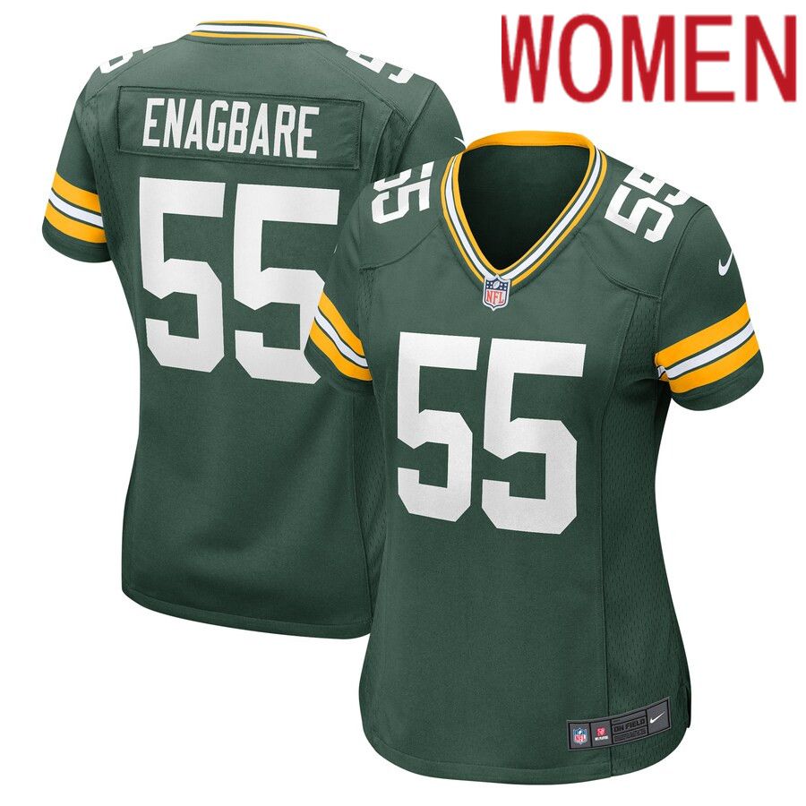 Women Green Bay Packers 55 Kingsley Enagbare Nike Green Player Game NFL Jersey